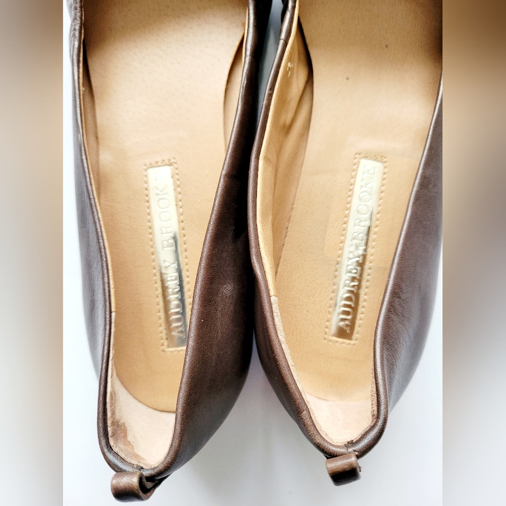 Audrey Brooke Newton Women's Ballet Flats Bow Decor Genuine Leather Coffee US 8 - Picture 13 of 16